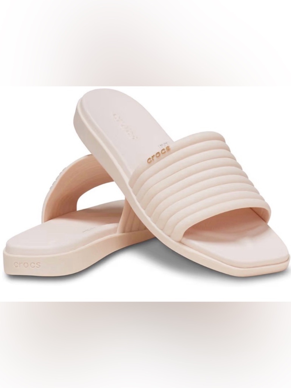 Womens Crocs Miami Light Pink Dew Lightweight Summer Beach Slide Sandals Size 10